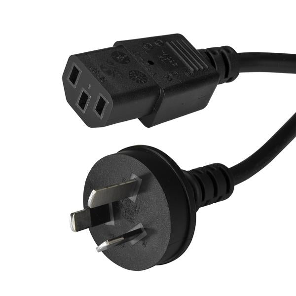 Startech PXTA1012M, Power Supply Cord, AS/NZS 3112 to C13, Length: 2m, Black, Limited Lifetime Warranty