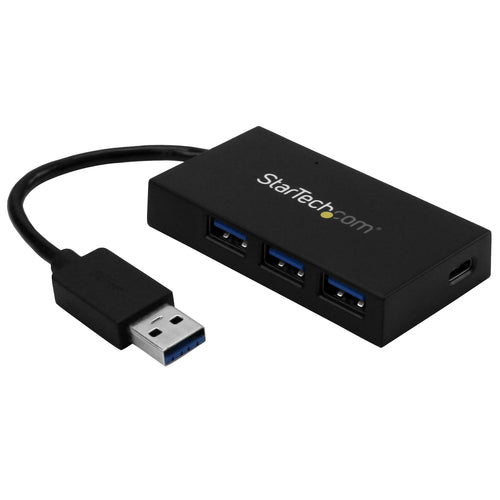 StarTech.com 4 Port USB 3.0 Hub - USB Type-A Hub with 1x USB-C & 3x USB-A (SuperSpeed 5Gbps) - USB Bus or Self-Powered - Portable USB 3.1/3.2 Gen 1 BC 1.2 Charging Hub w/ Power Adapter~4 Port USB 3.0 Hub - USB Type-A Hub with 1x USB-C & 3x USB-A