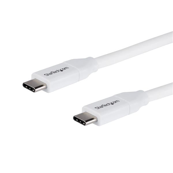 Startech USB2C5C2MW, USB-C to USB-C Cable, Male to Male, USB2.0, Length: 2m, White, 2 Year Warranty