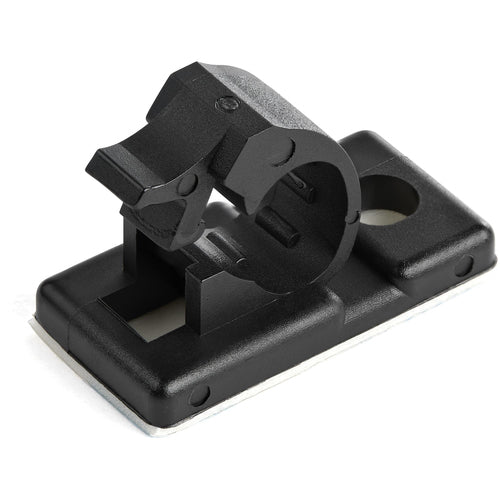 StarTech.com 100 Adhesive Cable Management Clips Black - Network/Ethernet/Office Desk/Computer Cord Organizer - Sticky Cable/Wire Holders - Nylon Self Adhesive Clamp UL/94V-2 Fire Rated - TAA