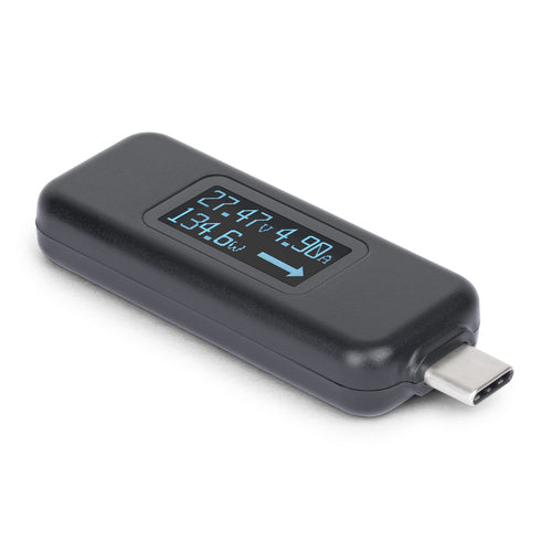 STARTECH USB-C POWER TESTER, Bi-DIRECTIONAL DIGITAL VOLTAGE/CURRENT, 2YR