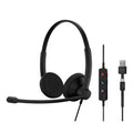 EPOS Audio 1001421, IMPACT 100 MS Stereo USB-C+A Headset, Microsoft Teams Certified, Stereo Wired Headset, Noise-Cancelling Uni-Directional Microphone, USB-C Connectivity with USB-A Adapter, Ultra-Lightweight Design (76g), In-Line Call Controls