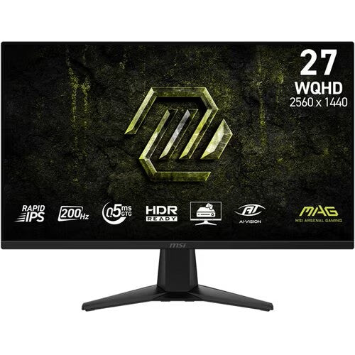 MSI MAG 275QF E20, 27" WQHD Gaming Monitor, 2560x1440, 16:9, 0.50ms, 200Hz, FreeSync, 2xHDMI, 1xDP, VESA, Tilt, 3 Year Warranty