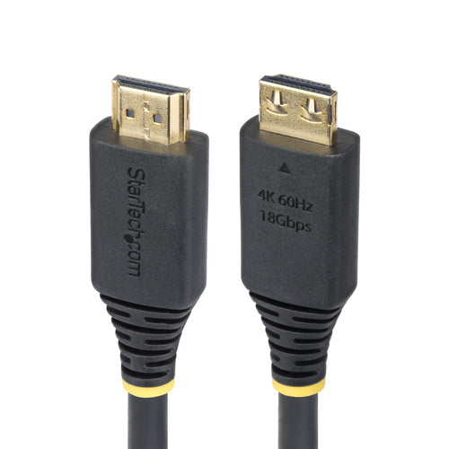 StarTech.com 3m (10ft) High Speed HDMI Cable with Gripping Connectors, 4K 60Hz/1440p 144Hz, HDR10/HDCP 2.2/ARC, 18Gbps, UHD HDMI Cord for TV/Monitor/Display, TPE Jacket
