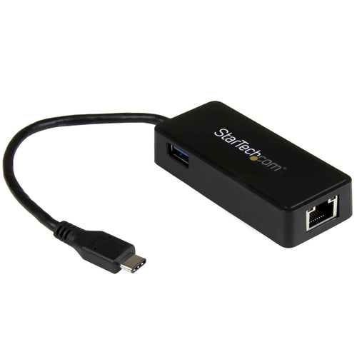 STARTECH USB-C TO GbE ADAPTER, USB 3.0(1), TB3 COMPATIBLE, BLACK, 2YR