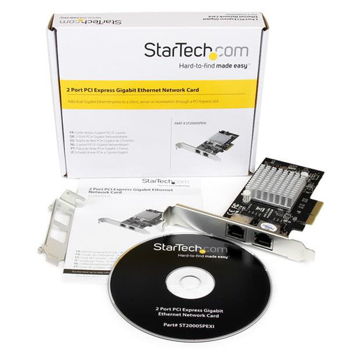 STARTECH 2 PORT GbE PCIe NETWORK CARD, STD PROFILE, 2YR