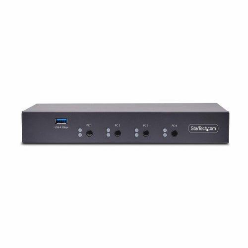 StarTech.com 4-Port KM Switch with Mouse Switching, USB Switch for Keyboard/Mouse, 3.5mm/USB Audio, Peripheral Sharing for 4 Computers, TAA Compliant
