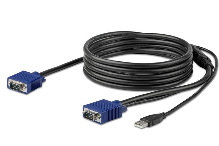 StarTech.com 10 ft. (3 m) USB KVM Cable for StarTech.com Rackmount Consoles - VGA and USB KVM Console Cable (RKCONSUV10) - 10 ft. (3 m) USB KVM Cable enables your switch kit to conveniently operate your server