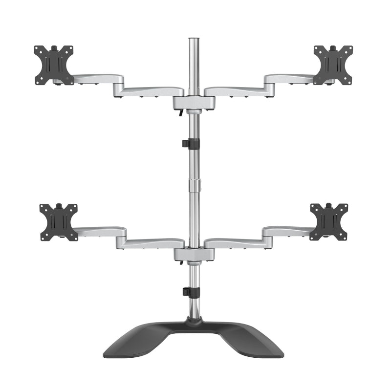 StarTech ARMQUADSS, Quad Monitor Stand, Adjustable, Supports Monitors up to 32", VESA Monitor Mount, 5 Year Warranty