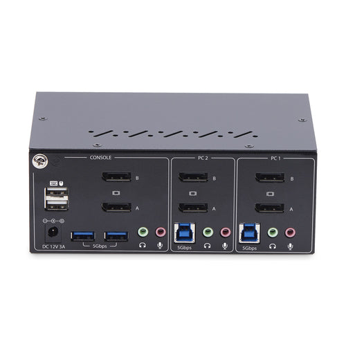 STARTECH.COM 2-PORT DUAL-MONITOR DP KVM SWITCH, 4K 60Hz, 2x USB 5Gbps, 2x USB 2.0 2YR