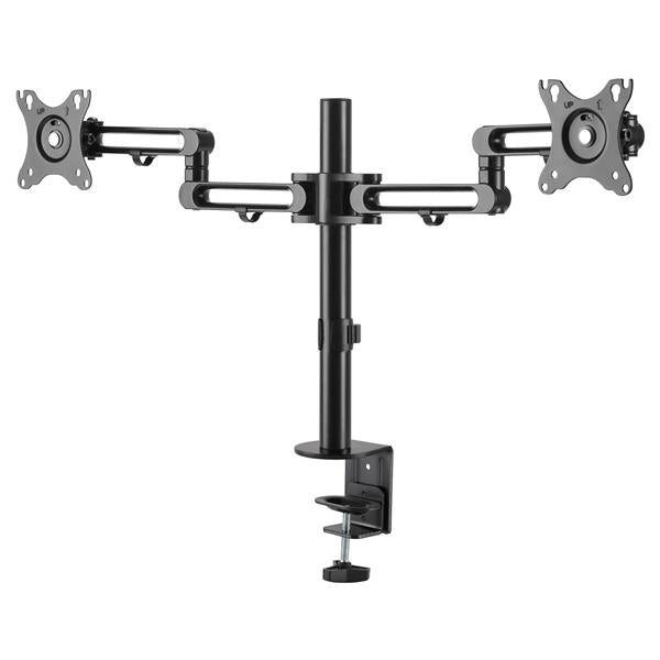 StarTech ARMDUAL3, Desk Mount Dual Monitor Arm, Desk Clamp VESA Compatible Monitor Mount, up to 32 inch Displays, Ergonomic Articulating Monitor Arm, Adjustable Height, Tilt, Swivel, 1 Year Warranty