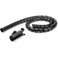 2.5m (8.2ft) Cable Management Sleeve - 1.8" Diameter - Expandable Coiled Cord Organizer w/ Cable Loading Tool (CMSCOILED4)