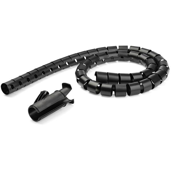 2.5m (8.2ft) Cable Management Sleeve - 1.8" Diameter - Expandable Coiled Cord Organizer w/ Cable Loading Tool (CMSCOILED4)