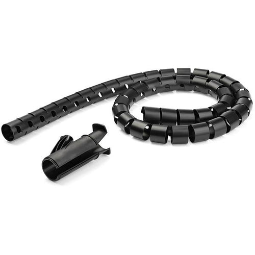 2.5m (8.2ft) Cable Management Sleeve - 1.8" Diameter - Expandable Coiled Cord Organizer w/ Cable Loading Tool (CMSCOILED4)