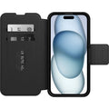 OtterBox Strada MagSafe Apple iPhone 15 Plus (6.7') Case Shadow (Black) - (77-93564), DROP+ 3X Military Standard,Leather Folio Cover,7 Years Warranty