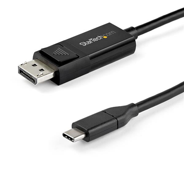 Startech CDP2DP142MBD, DisplayPort Cable 2m, USB C to DisplayPort, Bi-Directional, 8K 60Hz, Thunderbolt 3, HBR3, 3 Years Warranty