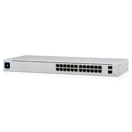 Ubiquiti USW-24-POE-AU, UniFi 24 port Managed Gigabit Switch, 16x PoE+ Ports, 8x Gigabit Ethernet Ports, with 2xSFP, 120W,  Touch Display, Fanless, 1 Year Warranty