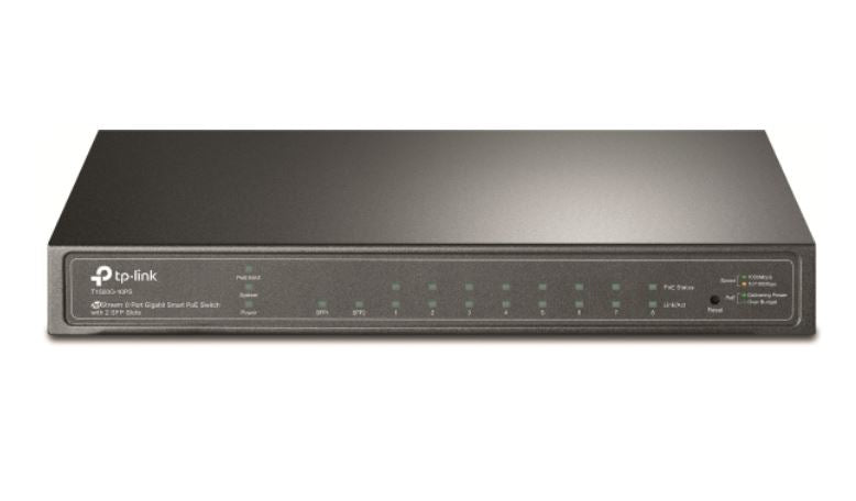 TP-Link TL-SG2210P, 8-Port Gigabit Smart PoE Switch with 2 SFP Slots L2/L3/L4 QoS and IGMP Snooping WEB/CLI Managed 53W, Fanless, 5 Years