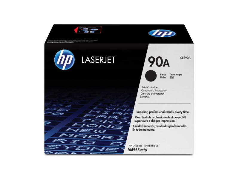 HP CE390A, 90A Black Toner Cartridge 10K for LaserJet M4555 mfp