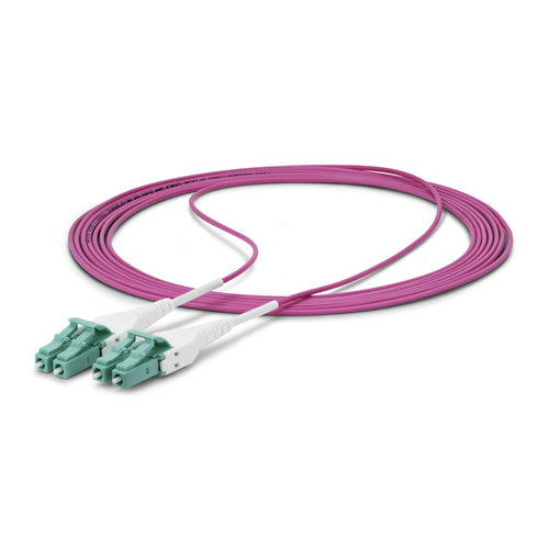 StarTech.com 30m (100ft) LC to LC (UPC) OM4 Multimode Fiber Optic Cable, Erika Violet, 50/125µm, 40G/100G, LOMMF/VCSEL, Uniboot Fiber Jumper Cord, OFNR Riser Rated