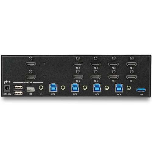 4 Port USB HDMI KVM Switch with Audio - 4K 30Hz Dual Monitor 2 YR