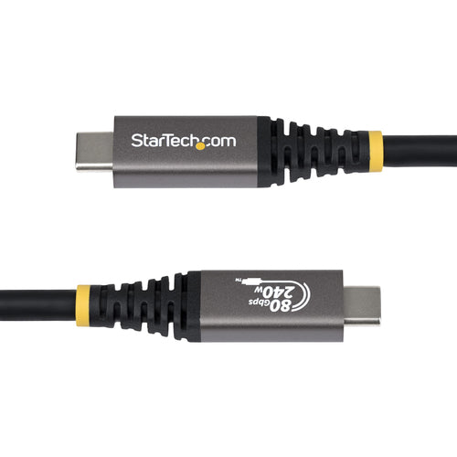 StarTech.com 1m (3ft) USB4 Cable, 80Gbps, USB-IF Certified USB-C Cable, 240W PD, 8K 120Hz/4K 240Hz DP2.1 DP80, TPE Jacket, Thunderbolt 4 Compatible - Black USB-C Cord