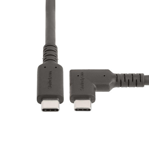 STARTECH 1m Rugged Right Angle USB-C Cable USB 3.2 10 Gbps, USB C Data Transfer Cable, 4K