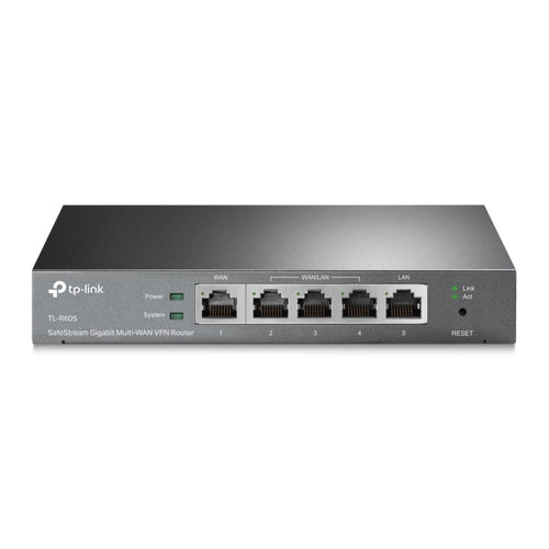 *Clearance* TP-Link TL-ER605, SafeStream Gigabit Multi-WAN VPN Router, 1xFixed GbE LAN, 1xFixed GbE WAN, 3xChangeable WAN/LAN Ports, 10/100/1000Base-T, Centralised Cloud, OMADA, 5 Year Warranty