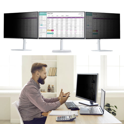 StarTech.com Magnetic Monitor Privacy Screen for 24" 16:9 Widescreen Display, Removable Filter, Anti-Glare/Glossy, Blue Light Reducing Screen Protector, TAA