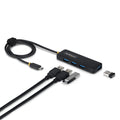 StarTech.com 4-Port USB-C Hub, 5Gbps, Bus Powered, USB-C to 4x USB-A Mini Hub, Extra Long 2ft/61cm Host Cable, PCR Plastic, Portable Desktop / Laptop USB Hub