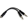 Startech MUYHSFMM, 3.5mm 4 Position to 2x 3 Position 3.5mm Headset Splitter Adapter - F/M - 3.5mm headset Adapter Cable, Lifetime Warranty