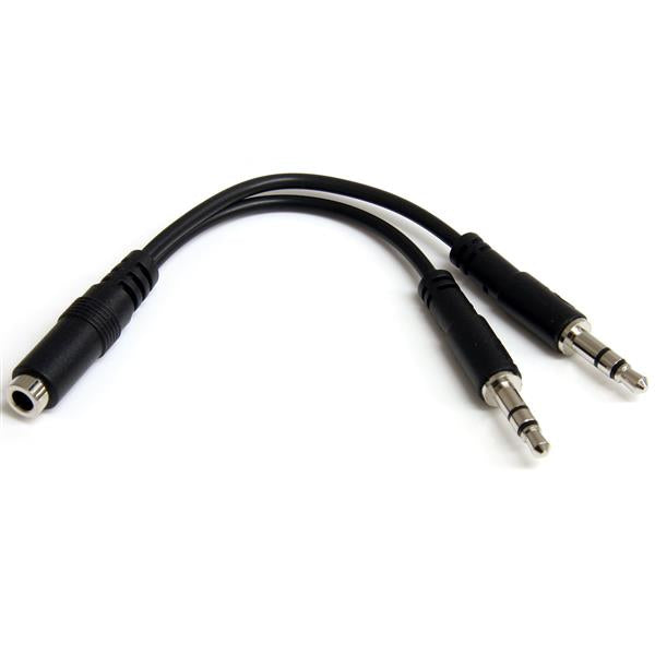 Startech MUYHSFMM, 3.5mm 4 Position to 2x 3 Position 3.5mm Headset Splitter Adapter - F/M - 3.5mm headset Adapter Cable, Lifetime Warranty