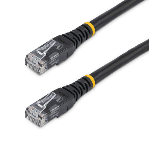 StarTech.com 10ft CAT6 Ethernet Cable - Black CAT 6 Gigabit Ethernet Wire -250MHz 100W PoE RJ45 UTP Molded Network/Patch Cord w/Strain Relief/ Individually Tested
