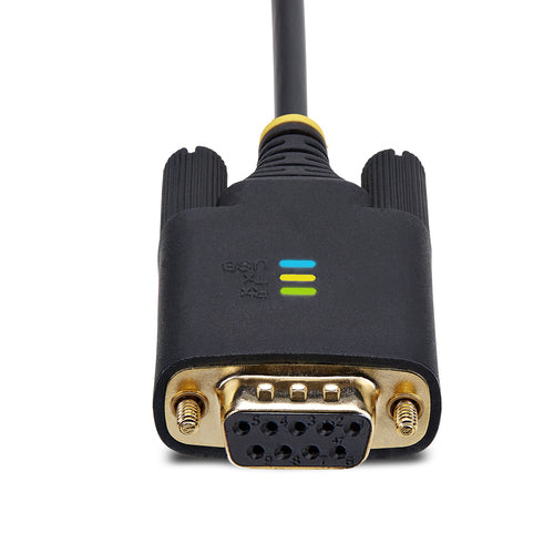 StarTech.com 6.6ft (2m) USB to Null Modem Serial Adapter Cable, COM Retention, FTDI, USB-A to DB9 RS232, Interchangeable DB9 Screws/Nuts, Windows/macOS/Linux