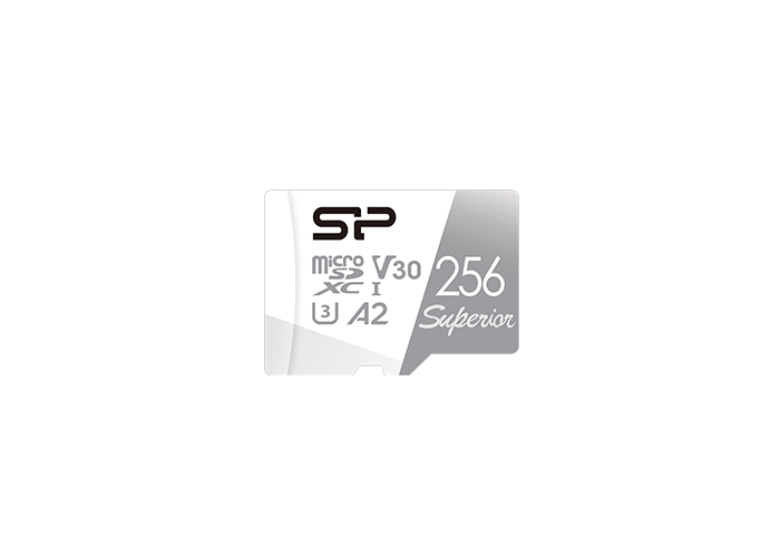 Silicon Power SP256GBSTXDA2V20SP, Superior A2 MicroSD Card, 256GB, Class 10, UHS-I, A1, A20, V30, U3, Read Speed: Up to 100MB/s, Write Speed: Up to 80MB/s, 5 Year Warranty