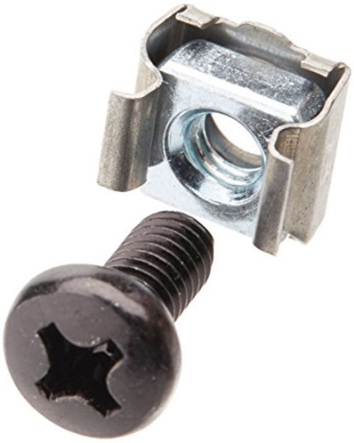 Astrotek M6 Cage Nuts & Screws (Pack of 10) Silver Color Oxide Finish Phillips Drive Length Fully Threaded