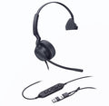 Yealink UH44 Mono Teams USB-C/A Microsoft Certified USB Wired Headset, Dual Noise-Canceling Microphones, 35mm Speaker, Busylight Leather Ear Cushions