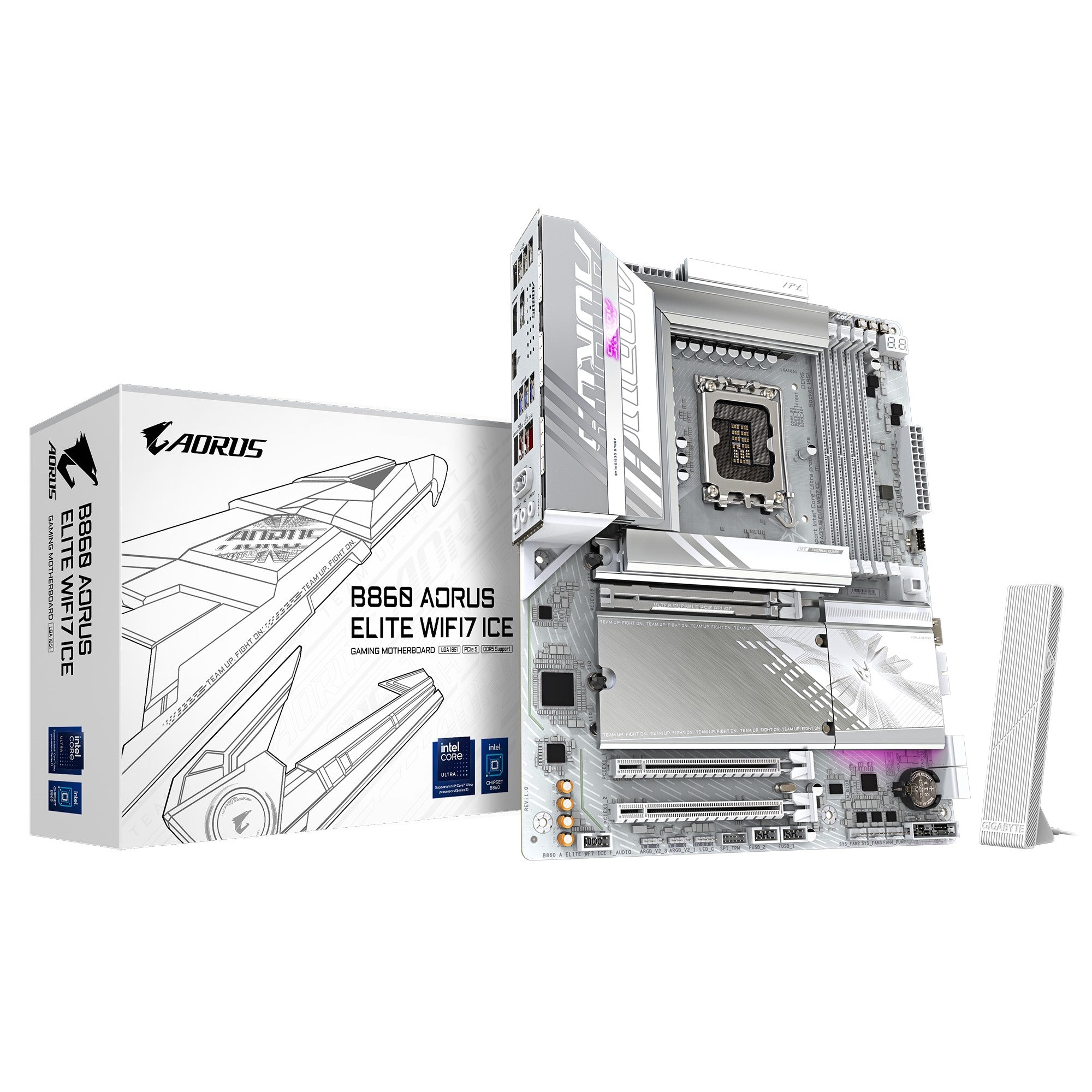 (LS) Gigabyte M/B B860 A ELITE WF7 ICE 1.0, Intel ® B860, 4 x DDR5 up to 256 GB, 2x HDMI, 3 x PCI Express x16, 3 x M.2, 4 x SATA, 6 x USB 3.2