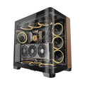 Antec C8 CURVE Wood E-ATX, ATX Seamelss View Front and Side, USB-C, 4mm Tempered Glass, 360mm liquid cooler top, bottom, side. 2x USB 3.0 Black Case