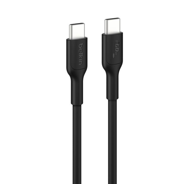 Belkin BoostCharge USB-C to USB-C Cable (2M) - Black (CAB023FQ2MBK), 3A/60W, 480Mbps, 300K+ Bends, Apple, Samsung, USB-IF Certified, 2 Years Warranty