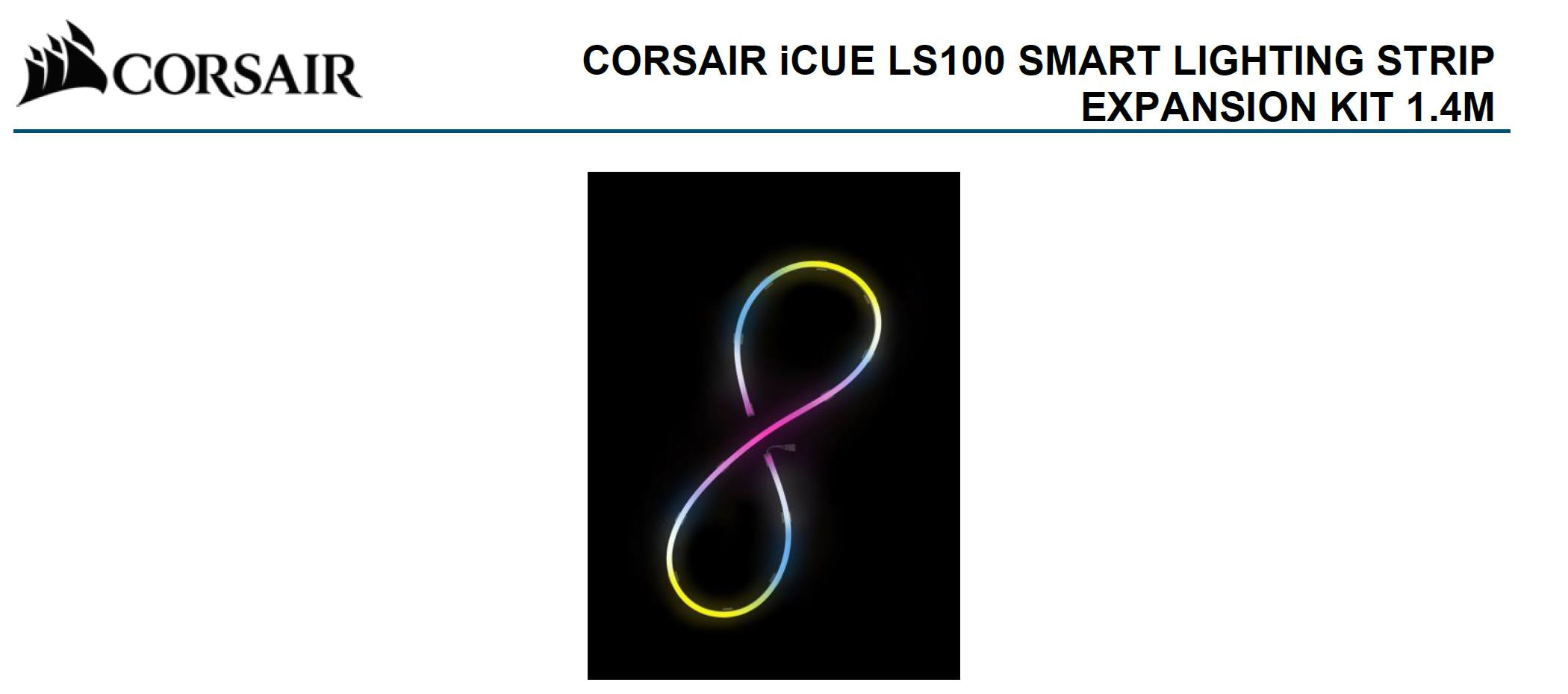 Corsair iCUE LS100 Smart Lighting Strip Expansion Kit 1x 1.4 Meter 84 Individually Addressable LED (LS)