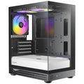 OKINOS AQUA UNO ZEBRA, Mini Tower, Micro-ATX/ITX, tempered glass, 3×120mm ARGB fans, USB 3.0 + Type-C, ≤309mm GPU, ≤165mm CPU cooler, steel, 1 YEAR WARRANTY