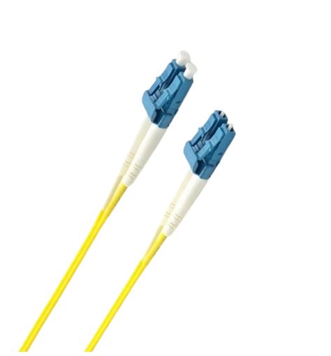 8ware 2m LC-LC OS2 Single Mode Dual-Core Fibre Optic Cable UPC Duplex Armoured Low Smoke Zero Halogen (LSZH) Jacket Yellow