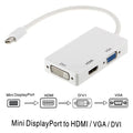 Astrotek 3 in1 Thunderbolt Mini DP DisplayPort to HDMI DVI VGA Hub Adapter Converter Cable for MacBook Air Mac Mini Microsoft Surface Pro 3/4/5