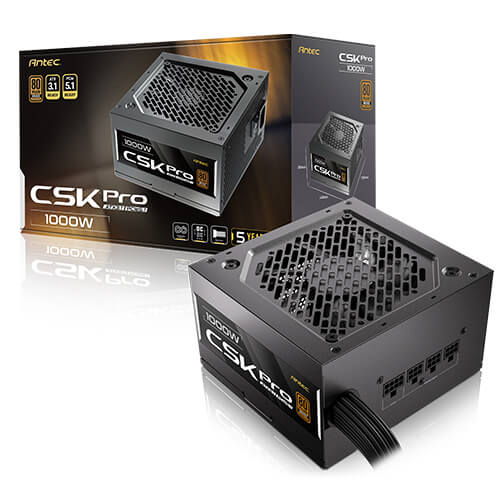 Antec CSK1000 PRO Sem-Modular ATX 3.1, PCI-E 5.1  for 4090, 5090 & 7900, 9070 High Quality Jap Capacitors, Performance and Reliability, PSU