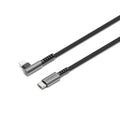 Cygnett Unite Right-Angle Lightning to USB C Cable (1M) - Black (CY5102PCCCL), 30W, Double Braided, 480Mbps Transfer, Fast Charge, 2 Years Warranty