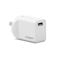 Cygnett PowerPlus 12W USB-A Wall Charger - White(CY5594PDWCH), Lightweight & Compact Design, Perfect for Travel, 2 Years Warranty