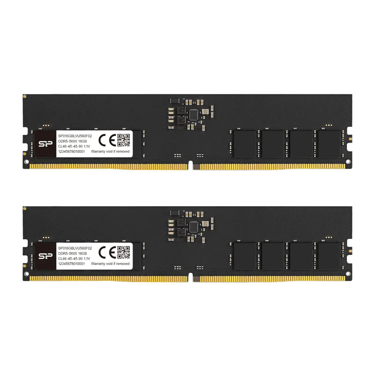 SiliconPower, SP032GBLVU560F22, UDIMM, DDR5 32GB(2x16GB), 5600MHz, CL46, 1.1V, Limited Lifetime Warranty