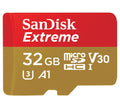 SanDisk Extreme 32GB microSD SDHC V30 U3 C10 A1 UHS-1 100MB/s R 60MB/s W 4x6 SD Adaptor Android Smartphone Action Camera Drones >16GB