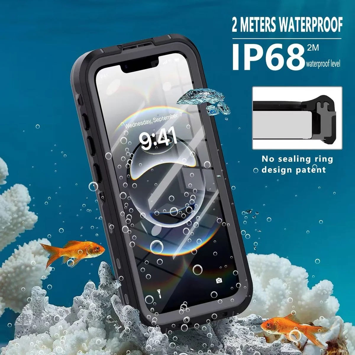 USP Apple iPhone SE (3rd & 2nd Gen) and iPhone 8/7 Waterproof Case - Black, Military-Grade, Shockproof, Scratch Resistant, Durable, 3 Years Warranty